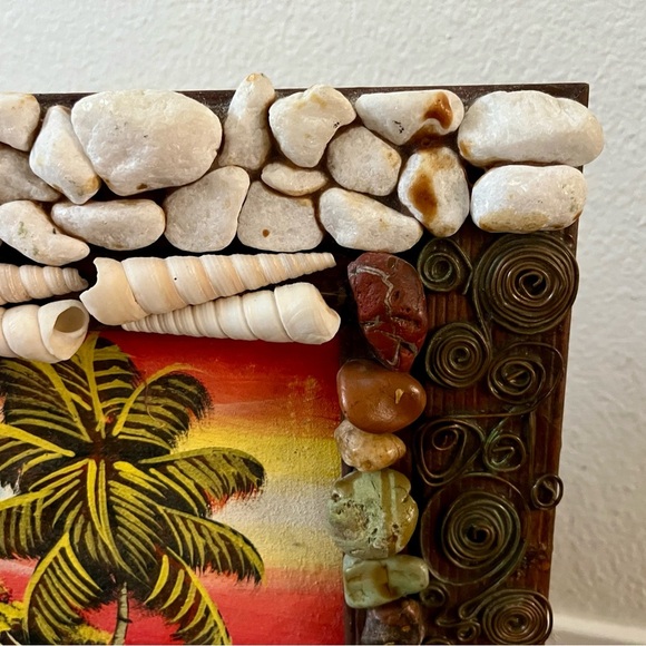 Tropical Beach Painting with Decorative Frame - Picture 13 of 14